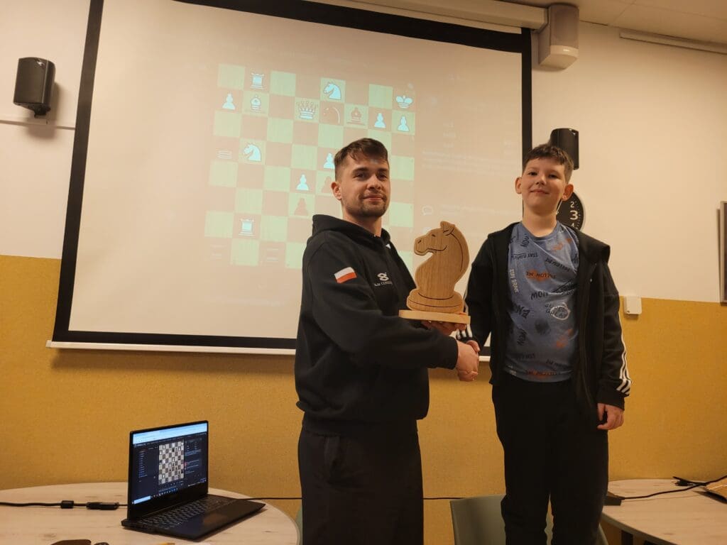 Student with a trophy